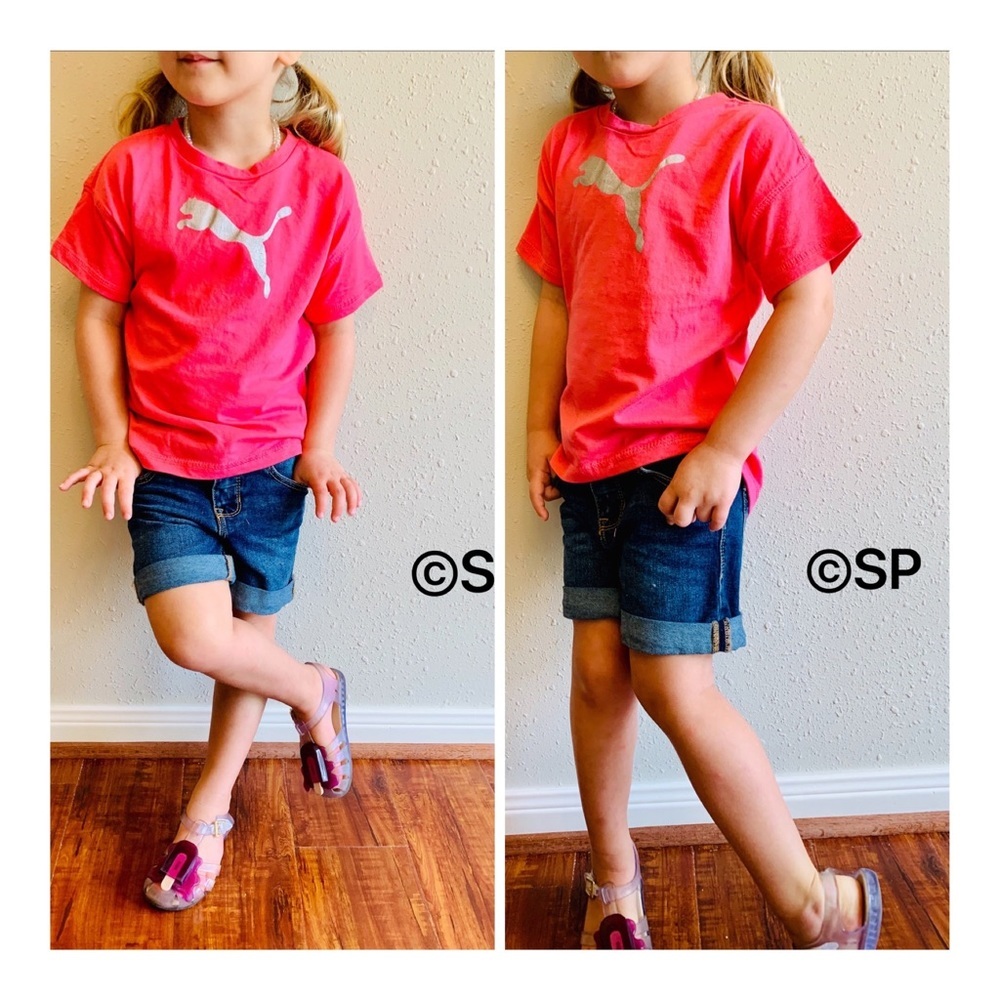 NWT Puma Girls Pink Cotton Tee-Size 4T